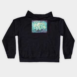 Abstract Horse Acrylic Painting - Mint Variant Kids Hoodie